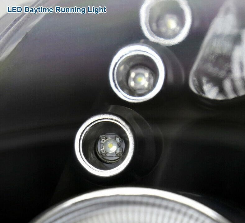 2006-2008 Toyota Yaris HatchBack LED HALO Projector Par Focos Fondo Negro (Chofer & Pasajero) - PAL Auto Parts