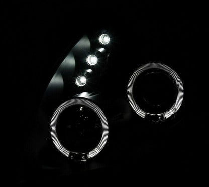 2006-2008 Toyota Yaris HatchBack LED HALO Projector Par Focos Fondo Negro (Chofer & Pasajero) - PAL Auto Parts