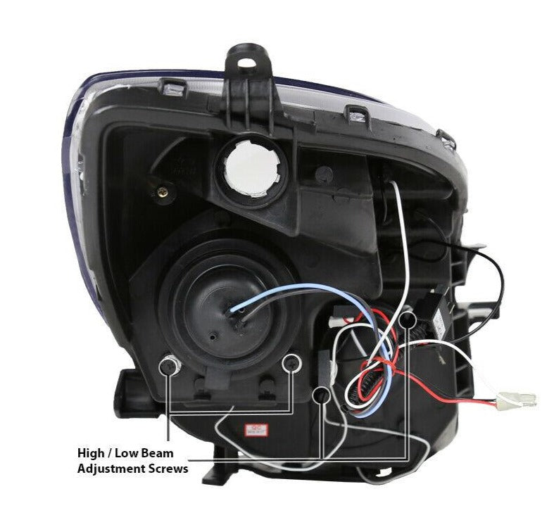 2006-2008 Toyota Yaris HatchBack LED HALO Projector Par Focos Fondo Negro (Chofer & Pasajero) - PAL Auto Parts