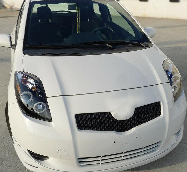 2006-2008 Toyota Yaris HatchBack LED HALO Projector Par Focos Fondo Negro (Chofer & Pasajero) - PAL Auto Parts
