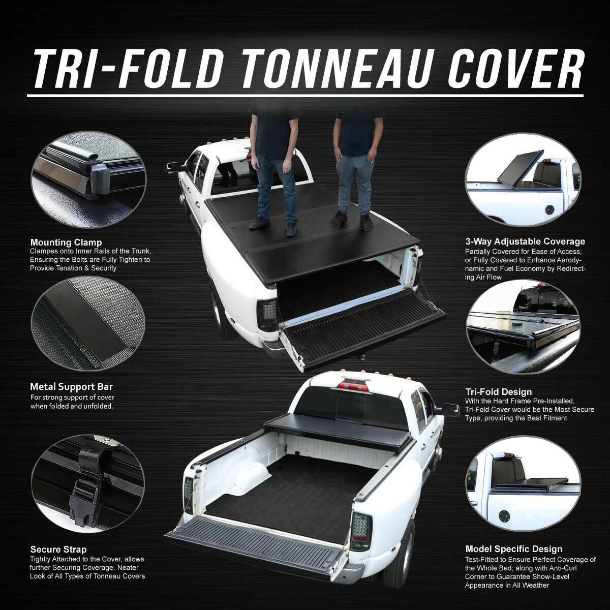2005-2011 Toyota Tacoma Toldo Cajon Dura Color Negro 5Ft - PAL Auto Parts