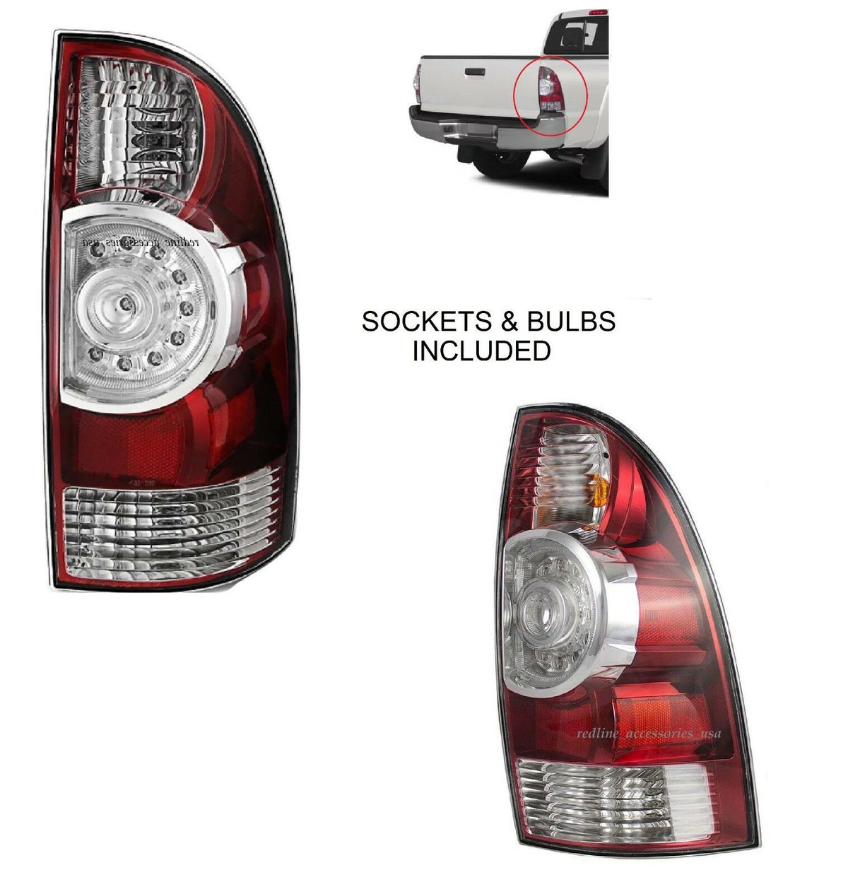 2005-2011 Toyota Tacoma Par Focos Traseros Fondo Cromado ( Chofer & Pasajero) - PAL Auto Parts
