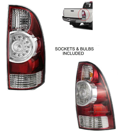 2005-2011 Toyota Tacoma Par Focos Traseros Fondo Cromado ( Chofer & Pasajero) - PAL Auto Parts