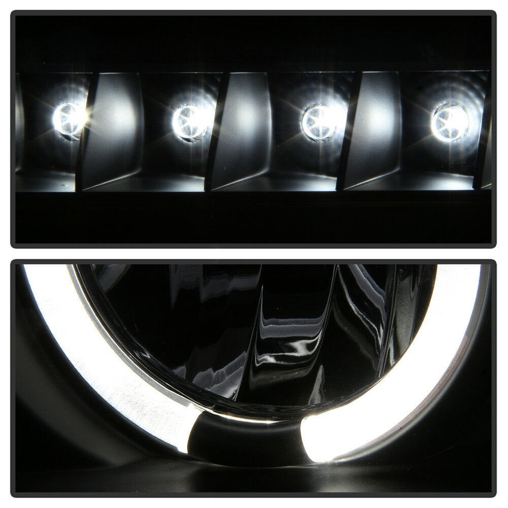 2007-2013 Toyota Tundra / 2008-2017 Sequoia LED DRL HALO Par Focos fondo Negro ( Chofer & Pasajero) - PAL Auto Parts