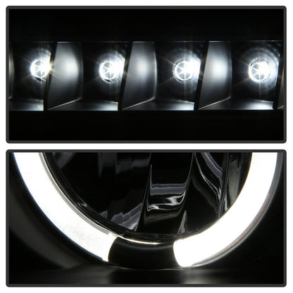 2007-2013 Toyota Tundra / 2008-2017 Sequoia LED DRL HALO Par Focos fondo Negro ( Chofer & Pasajero) - PAL Auto Parts