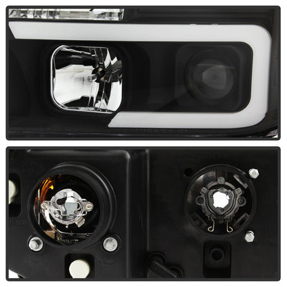 2007-2013 Toyota Tundra / 2008-2017 Sequoia LED TUBE DRL HALO Par Focos fondo Negro ( Chofer & Pasajero) - PAL Auto Parts