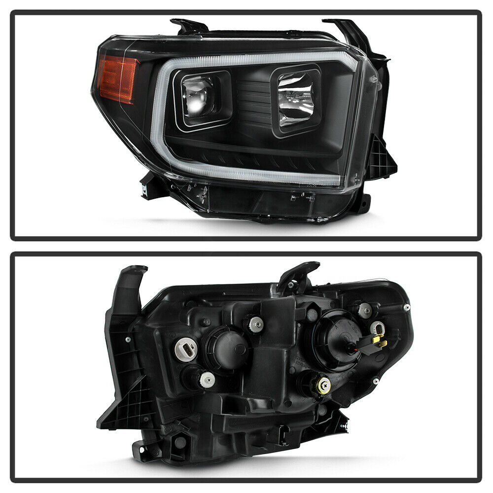 2014-2017 Toyota Tundra Par Focos Fondo Negro LED DRL turn Signal ( Chofer & Pasajero) - PAL Auto Parts