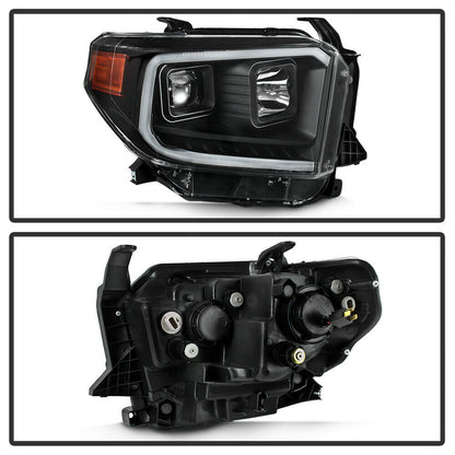2014-2017 Toyota Tundra Par Focos Fondo Negro LED DRL turn Signal ( Chofer & Pasajero) - PAL Auto Parts
