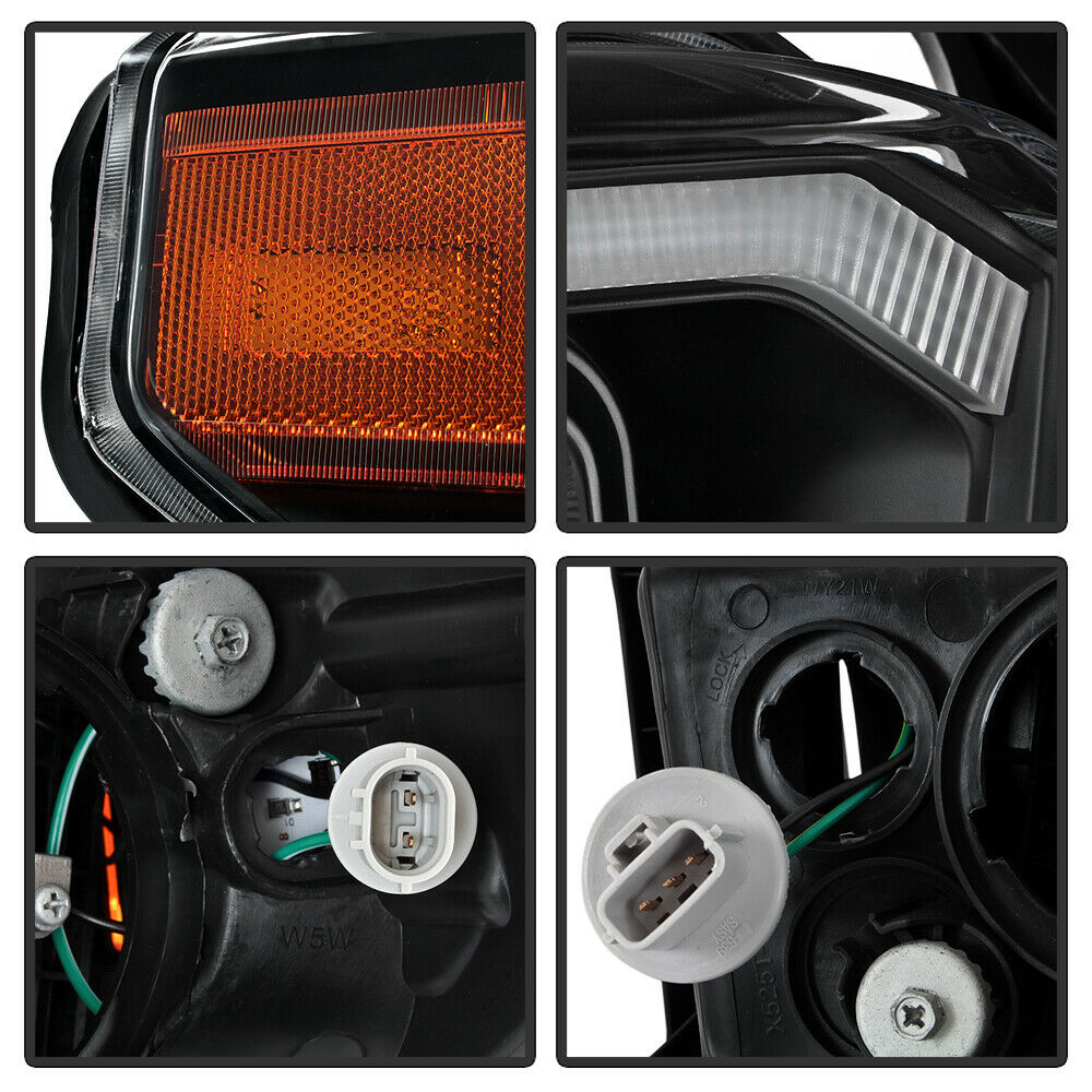 2014-2017 Toyota Tundra Par Focos Fondo Negro LED DRL turn Signal ( Chofer & Pasajero) - PAL Auto Parts