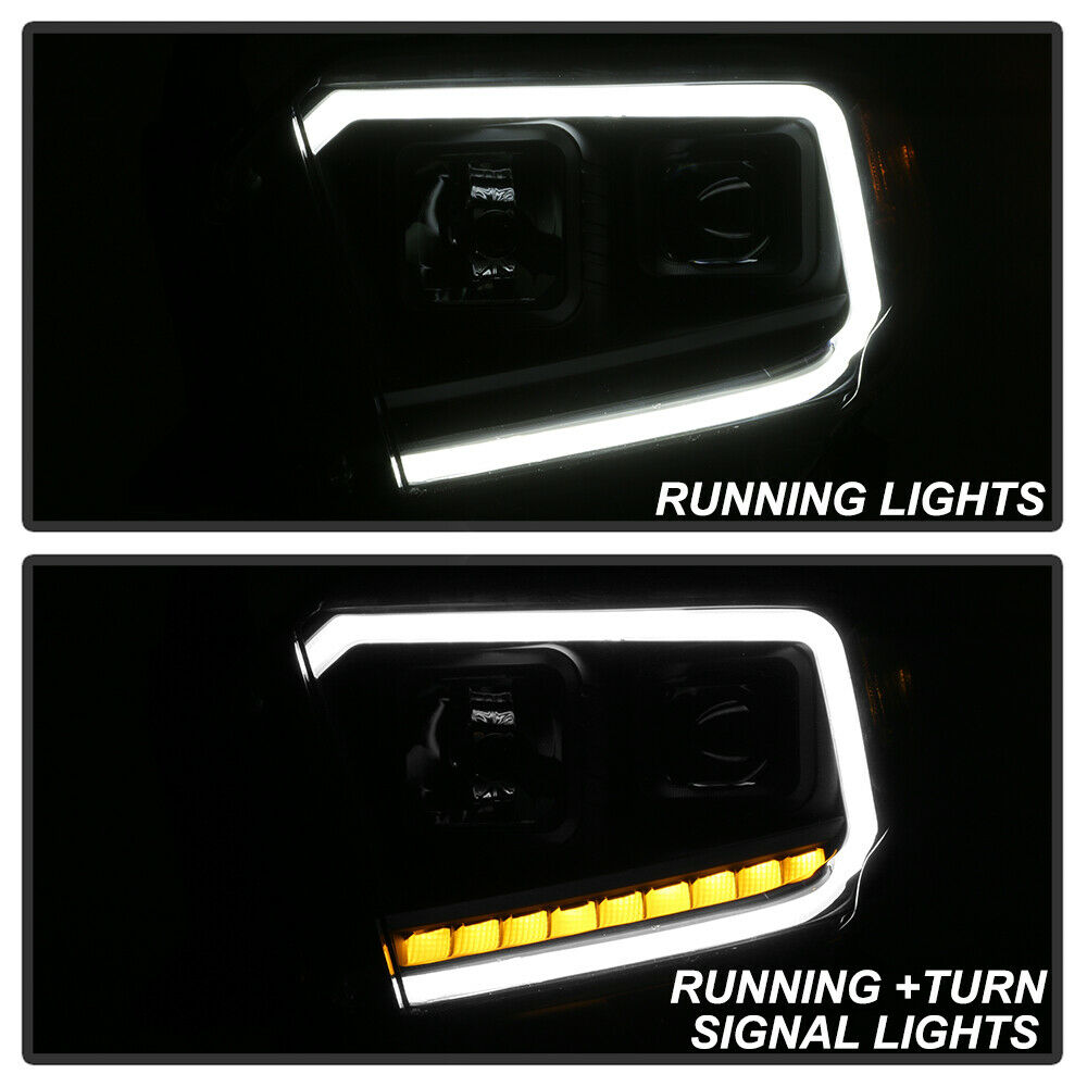 2014-2017 Toyota Tundra Par Focos Fondo Negro LED DRL turn Signal ( Chofer & Pasajero) - PAL Auto Parts