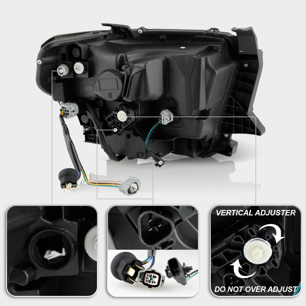 2014-2021 Toyota Tundra Par Focos Fondo Negro LED DRL turn Signal ( Chofer & Pasajero) - PAL Auto Parts