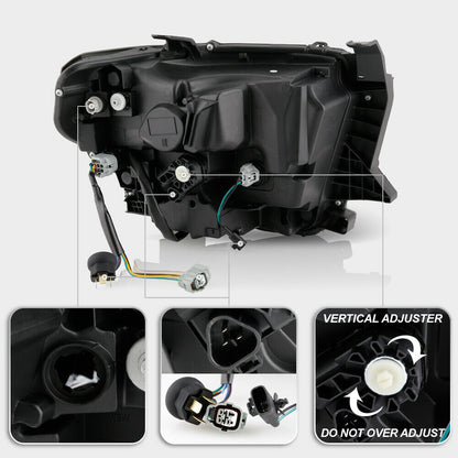 2014-2021 Toyota Tundra Par Focos Fondo Negro LED DRL turn Signal ( Chofer & Pasajero) - PAL Auto Parts
