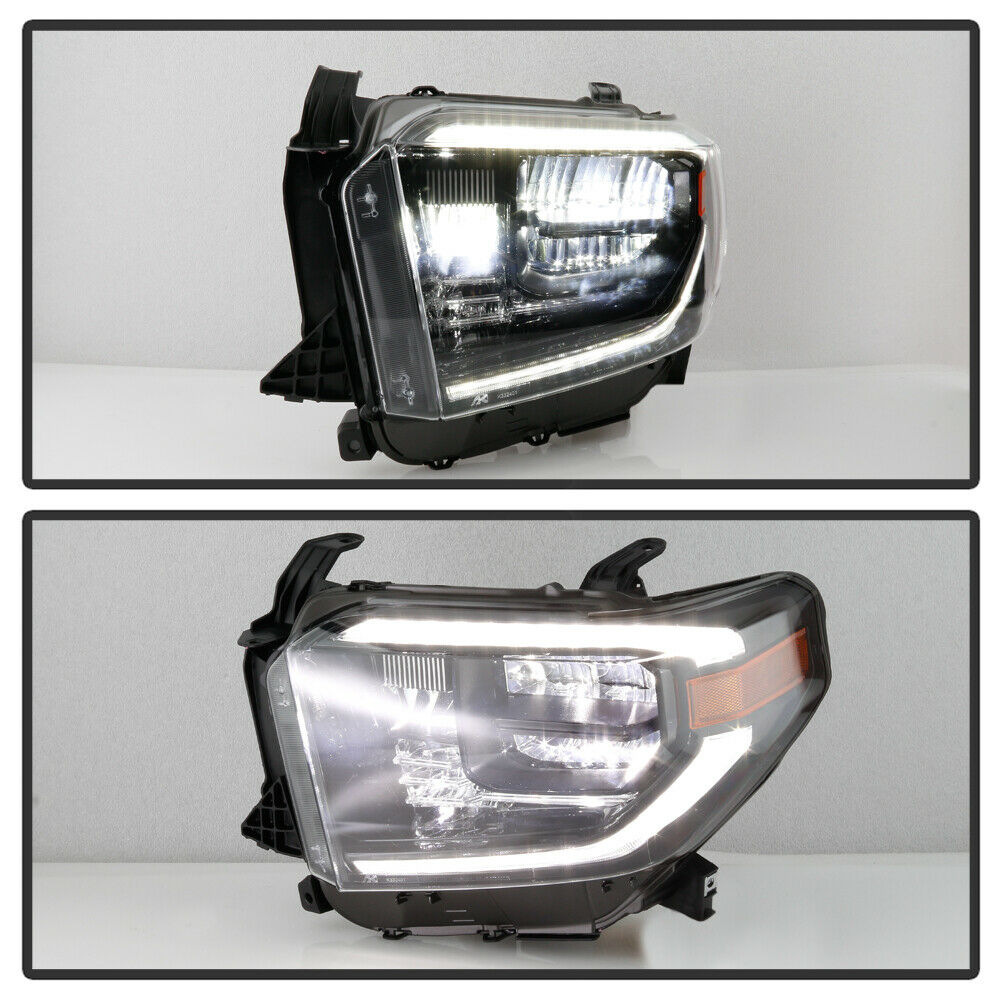 2014-2021 Toyota Tundra Par Focos Fondo Negro LED DRL turn Signal ( Chofer & Pasajero) - PAL Auto Parts
