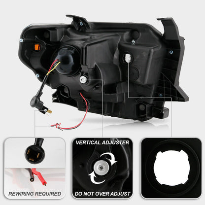 2014-2017 Toyota Tundra SR Par Focos QUAD LED DRL Fondo Cromado ( Chofer & Pasajero) - PAL Auto Parts