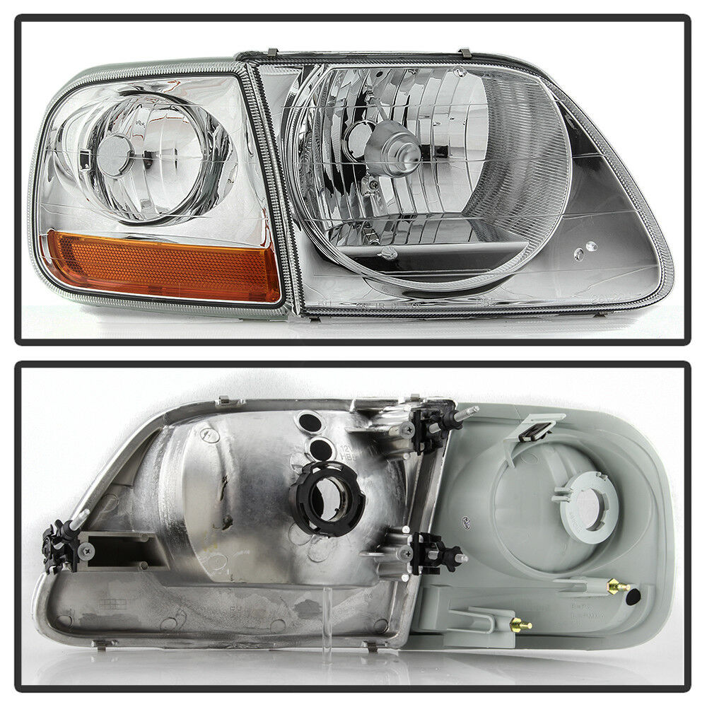 1997-2003 Ford F-150 Expedition Lightning Style Par Focos Fondo Cromado (Chofer & Pasajero) - PAL Auto Parts