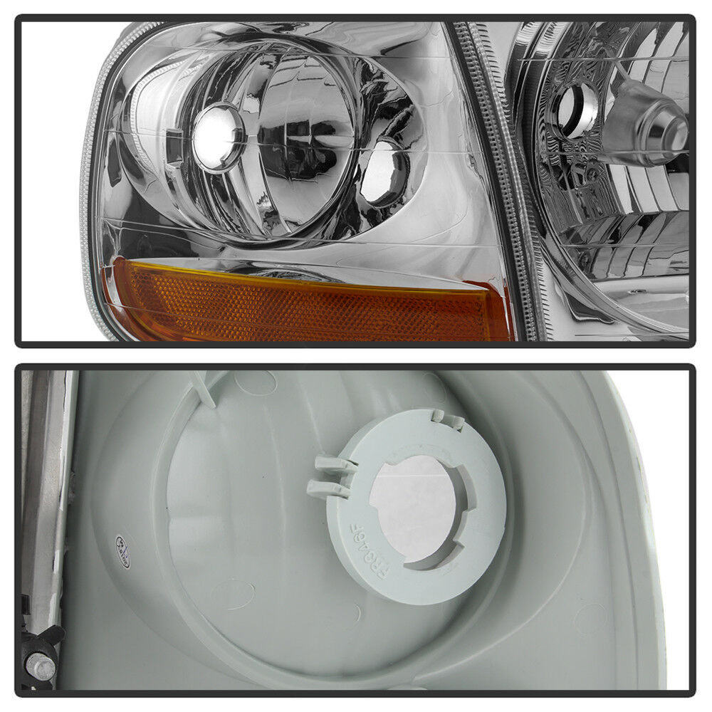 1997-2003 Ford F-150 Expedition Lightning Style Par Focos Fondo Cromado (Chofer & Pasajero) - PAL Auto Parts