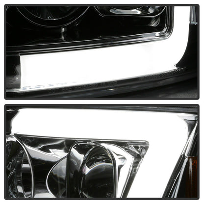 1997-2003 Ford F-150 Expedition Par Focos LED DRL TUBE Fondo Cromado (Chofer & Pasajero) - PAL Auto Parts