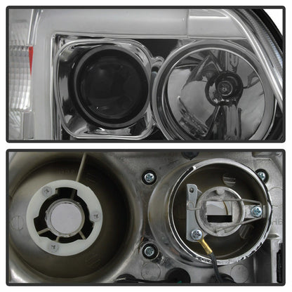 1997-2003 Ford F-150 Expedition Par Focos LED DRL TUBE Fondo Cromado (Chofer & Pasajero) - PAL Auto Parts