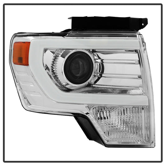 2009-2014 Ford F-150 Raptor SVT LED Tube DRL Projector Par Focos Fondo Cromado (Chofer & Pasajero) - PAL Auto Parts