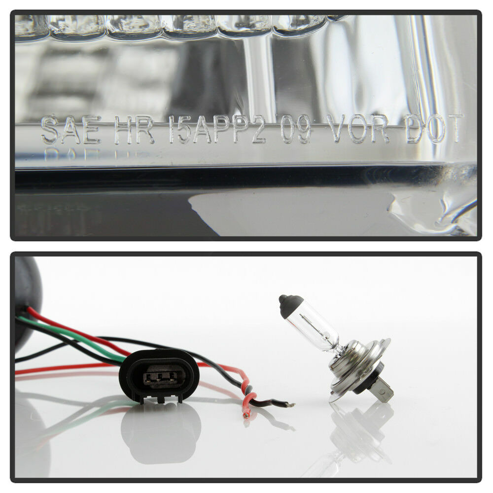 2009-2014 Ford F-150 Raptor SVT LED Tube DRL Projector Par Focos Fondo Cromado (Chofer & Pasajero) - PAL Auto Parts
