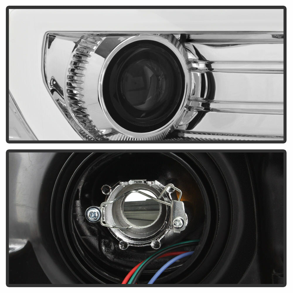 2009-2014 Ford F-150 Raptor SVT LED Tube DRL Projector Par Focos Fondo Cromado (Chofer & Pasajero) - PAL Auto Parts