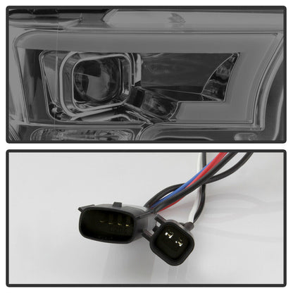 2015-2017 Ford F-150 Par Focos LED DRL TUBE Fondo Negro Smoke (Chofer & Pasajero) - PAL Auto Parts