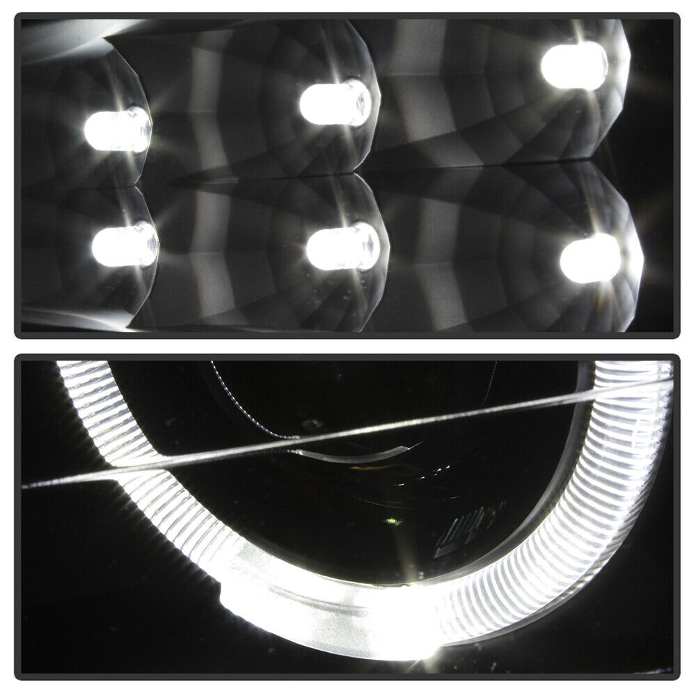2004-2015 NISSAN TITAN/ 2004-2007 NISSAN ARMADA PAR FOCOS FONDO NEGRO HALO LED PROJECTOR (CHOFER & PASAJERO) - PAL Auto Parts