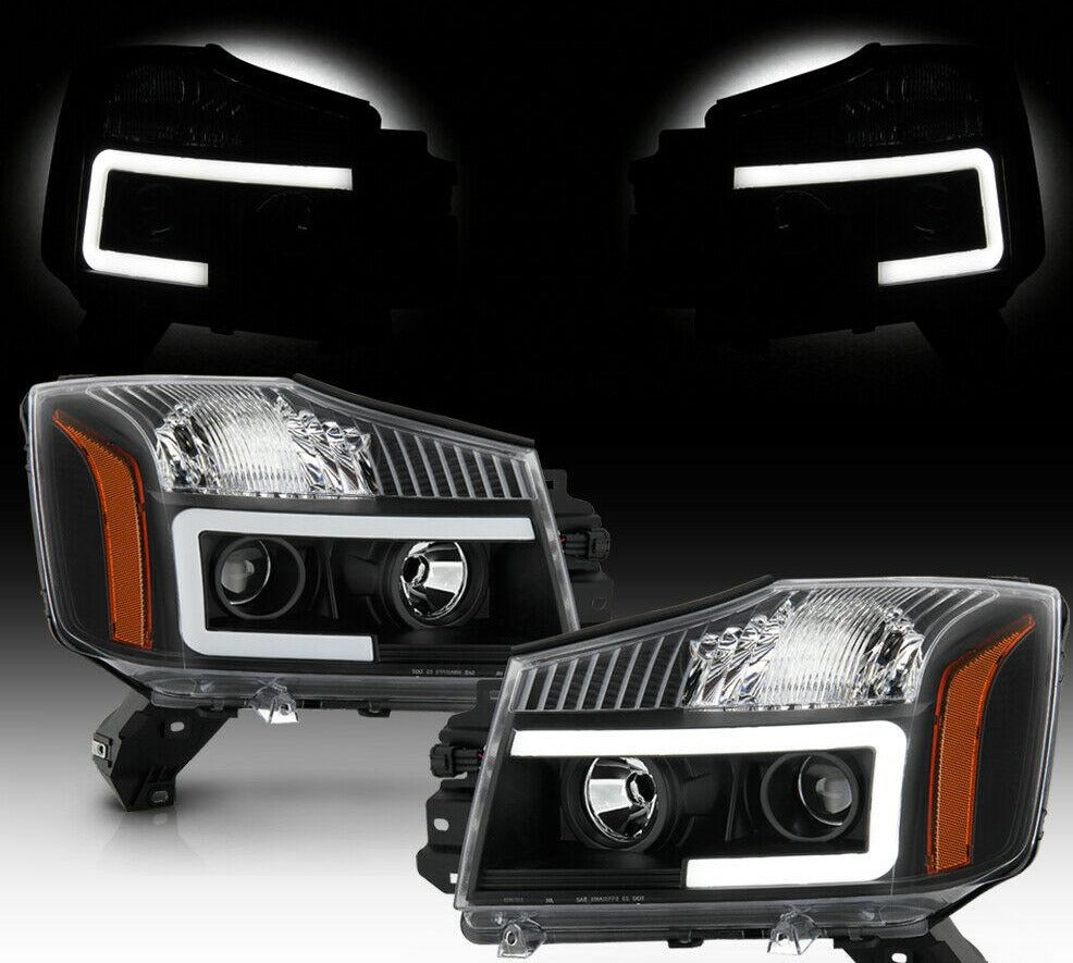 2014-2015 NISSAN TITAN/ 2004-2007 NISSAN ARMADA PAR FOCOS FONDO NEGRO (CHOFER & PASAJERO) - PAL Auto Parts