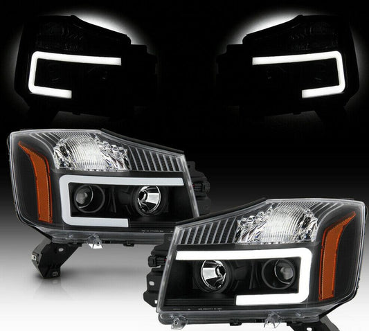 2014-2015 NISSAN TITAN/ 2004-2007 NISSAN ARMADA PAR FOCOS FONDO NEGRO (CHOFER & PASAJERO) - PAL Auto Parts