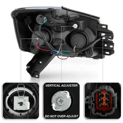 2014-2015 NISSAN TITAN/ 2004-2007 NISSAN ARMADA PAR FOCOS FONDO NEGRO (CHOFER & PASAJERO) - PAL Auto Parts