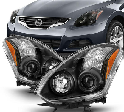 2010-2012 NISSAN ALTIMA (2 PUERTAS) PAR FOCOS FONDO NEGRO ( CHOFER & PASAJERO) - PAL Auto Parts