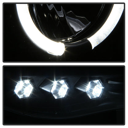 2002-2005 DODGE RAM 1500/2500/3500 PAR FOCOS FONDO NEGRO LED HALO Projector (CHOFER & PASAJERO) - PAL Auto Parts