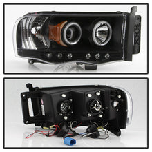 Cargar imagen en el visor de la galería, 2002-2005 DODGE RAM 1500/2500/3500 PAR FOCOS FONDO NEGRO LED HALO Projector (CHOFER &amp; PASAJERO) - PAL Auto Parts
