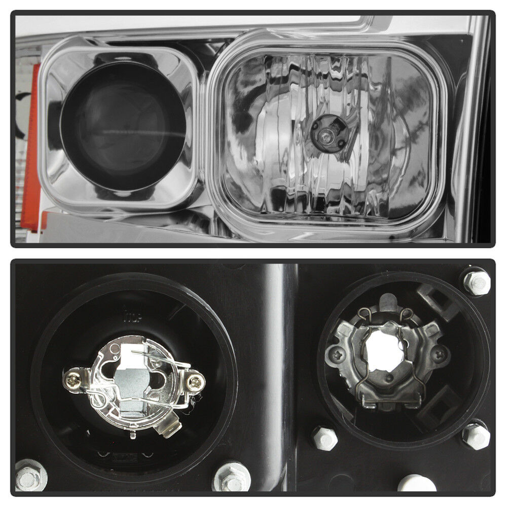 2002-2005 DODGE RAM 1500/2500/3500 PAR FOCOS FONDO CROMADO LED HALO Projector (CHOFER & PASAJERO) - PAL Auto Parts