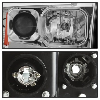 2002-2005 DODGE RAM 1500/2500/3500 PAR FOCOS FONDO CROMADO LED HALO Projector (CHOFER & PASAJERO) - PAL Auto Parts