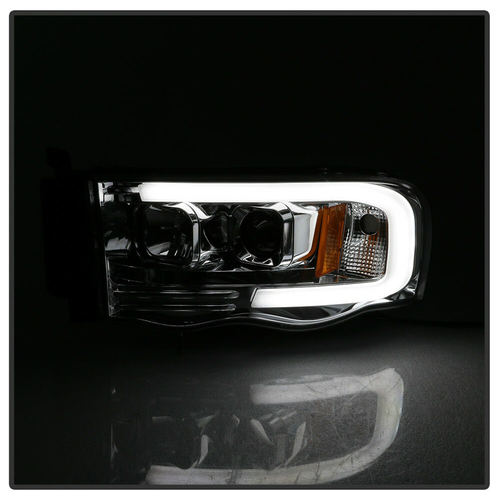 2002-2005 DODGE RAM 1500/2500/3500 PAR FOCOS FONDO CROMADO LED HALO Projector (CHOFER & PASAJERO) - PAL Auto Parts