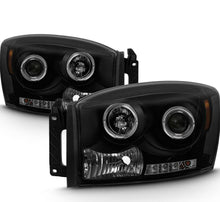 Cargar imagen en el visor de la galería, 2006-2008 DODGE RAM 1500 2500 3500 PAR FOCOS FONDO NEGRO LED HALO PROJECTOR (CHOFER &amp; PASAJERO) - PAL Auto Parts
