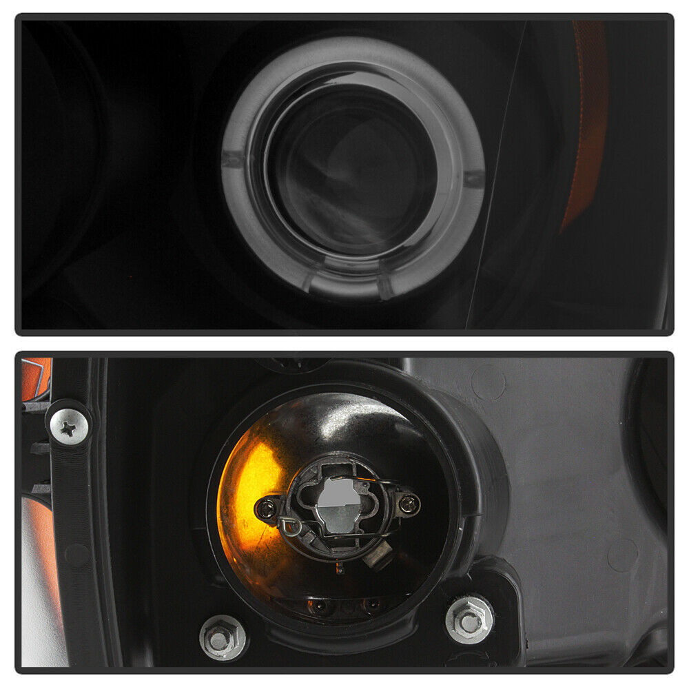 2006-2008 DODGE RAM 1500 2500 3500 PAR FOCOS FONDO NEGRO LED HALO PROJECTOR (CHOFER & PASAJERO) - PAL Auto Parts
