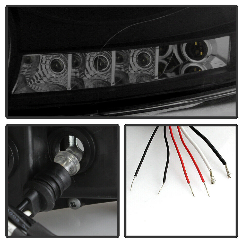 2006-2008 DODGE RAM 1500 2500 3500 PAR FOCOS FONDO NEGRO LED HALO PROJECTOR (CHOFER & PASAJERO) - PAL Auto Parts