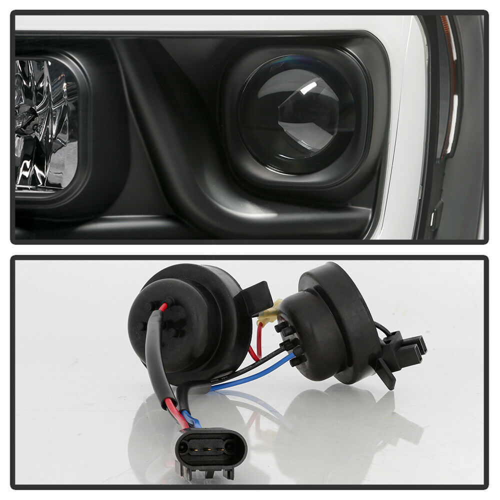 2006-2008 DODGE RAM 1500 2500 3500 PAR FOCOS FONDO NEGRO LED TUBE HALO PROJECTOR (CHOFER & PASAJERO) - PAL Auto Parts