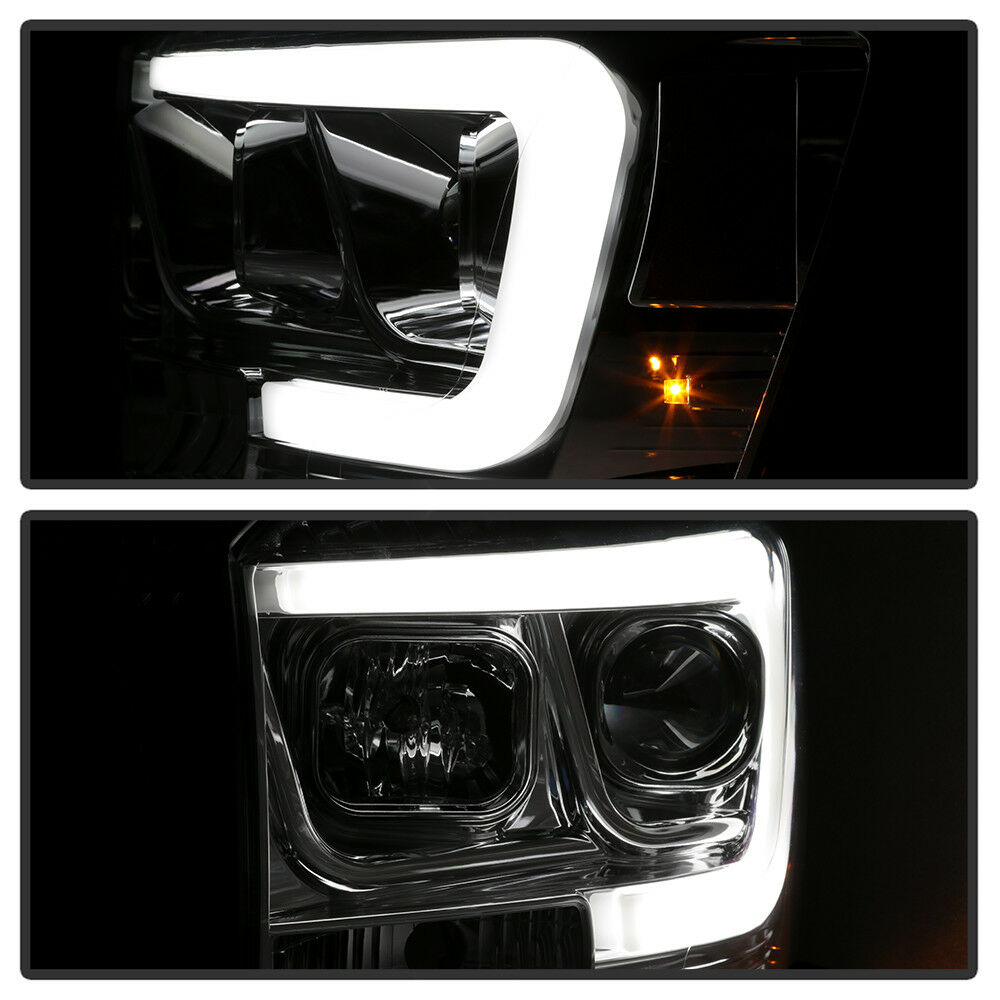 2006-2008 DODGE RAM 1500 2500 3500 PAR FOCOS FONDO CROMADO LED TUBE HALO PROJECTOR (CHOFER & PASAJERO) - PAL Auto Parts