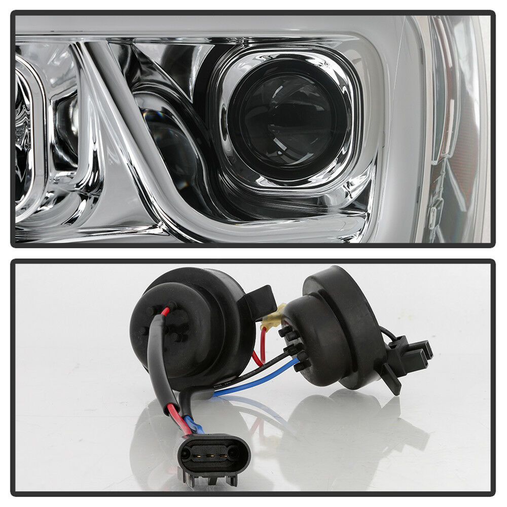 2006-2008 DODGE RAM 1500 2500 3500 PAR FOCOS FONDO CROMADO LED TUBE HALO PROJECTOR (CHOFER & PASAJERO) - PAL Auto Parts