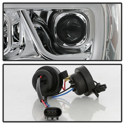 2006-2008 DODGE RAM 1500 2500 3500 PAR FOCOS FONDO CROMADO LED TUBE HALO PROJECTOR (CHOFER & PASAJERO) - PAL Auto Parts