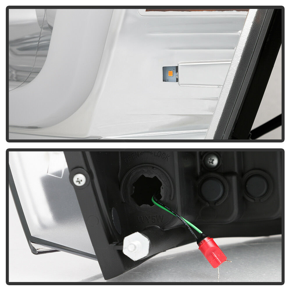 2006-2008 DODGE RAM 1500 2500 3500 PAR FOCOS FONDO CROMADO LED TUBE HALO PROJECTOR (CHOFER & PASAJERO) - PAL Auto Parts