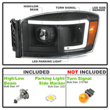 Cargar imagen en el visor de la galería, 2006-2008 DODGE RAM 1500 2500 3500 PAR FOCOS FONDO BLACK LED TUBE HALO PROJECTOR (CHOFER &amp; PASAJERO) - PAL Auto Parts
