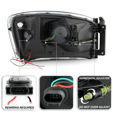 Cargar imagen en el visor de la galería, 2006-2008 DODGE RAM 1500 2500 3500 PAR FOCOS FONDO BLACK LED TUBE HALO PROJECTOR (CHOFER &amp; PASAJERO) - PAL Auto Parts

