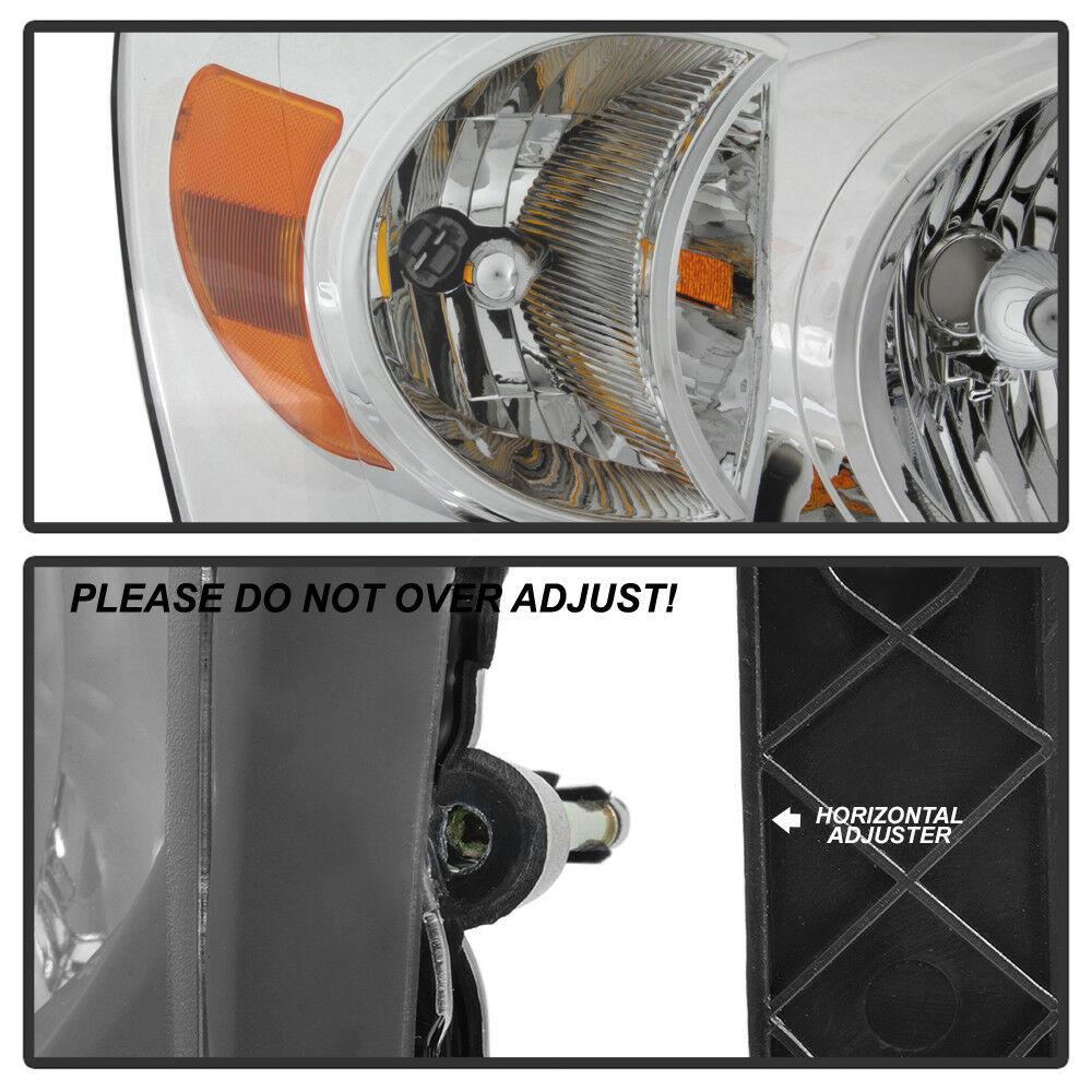 2006-2008 DODGE RAM 1500 2500 3500 PAR FOCOS FONDO CROMADO/ BEZEL CROMADO (CHOFER & PASAJERO) - PAL Auto Parts