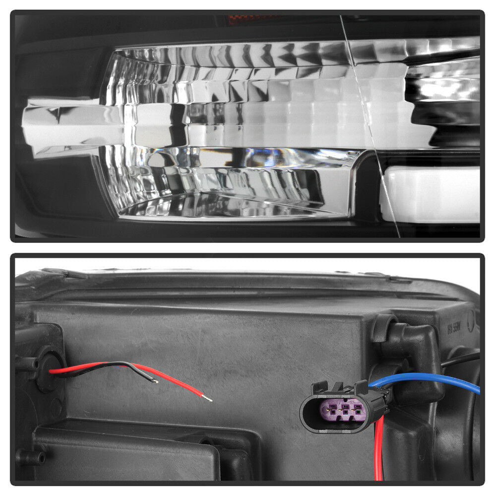 2009-2018 DODGE RAM 1500 2500 3500 PAR FOCOS FONDO NEGRO LED TUBE PROJECTOR (CHOFER & PASAJERO) - PAL Auto Parts