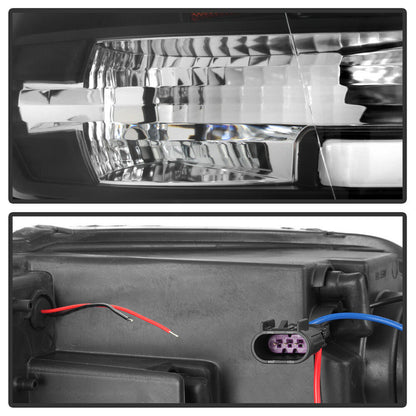 2009-2018 DODGE RAM 1500 2500 3500 PAR FOCOS FONDO NEGRO LED TUBE PROJECTOR (CHOFER & PASAJERO) - PAL Auto Parts
