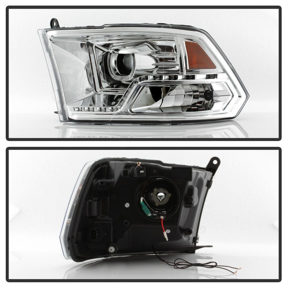 2009-2018 DODGE RAM 1500 2500 3500 PAR FOCOS FONDO CROMADO (MONO-EYE) LED PROJECTOR (CHOFER & PASAJERO) - PAL Auto Parts